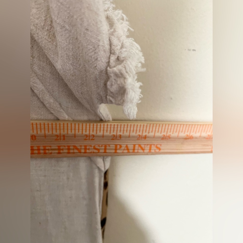 Umgee XL Leopard Back Linen Hi Low Dress Raw Fringe Hem Beach Boho Vacay Women - Picture 10 of 11